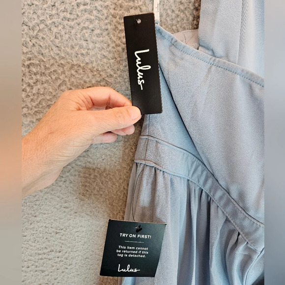 Lulu's Air Of Romance Womens Maxi Formal Dress Sz L Chiffon Wedding - Picture 12 of 14